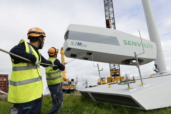 Senvion | Installation einer 3,2-Megawatt-Senvionturbine mit 114 Meter Rotordurchmesser.