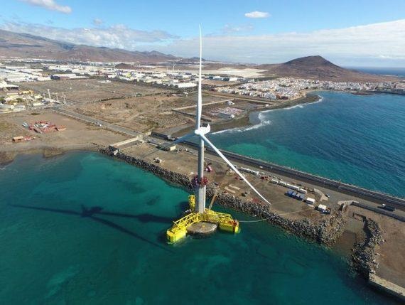 Elican_Offshore-Wind_Gran Canaria | Bei der Elisa-Technologie wird die Offshore-Windenergieanlage bereits im Hafen komplett montiert. - © Esteyco