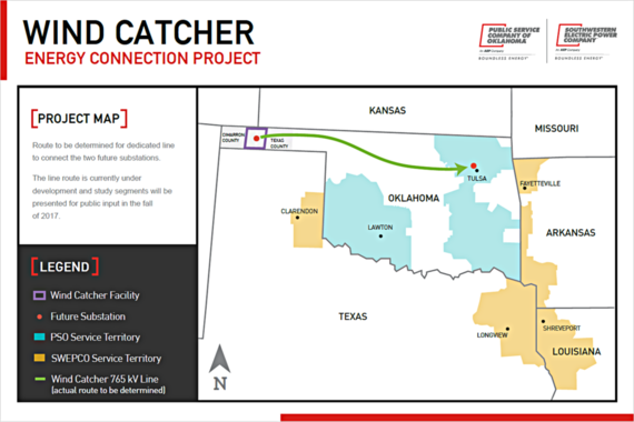 Wind Catcher Projekt, Oklahoma, USA | Die Stromleitung des Wind-Catcher-Projektes von West- nach Ost-Oklahoma wird nicht realisiert werden. - © Invenergy