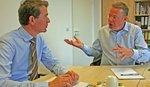 Falk (links) und Matthes im Gespräch.
