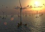 Alstoms schwimmende Windenergieanlage | Alstoms schwimmende Windenergieanlage: Eine Pilotanlage ist für 2017 vorgesehen, in einer innerfranzösischen Kooperation gemeinsam entwickelt mit dem Militärzulieferer DCNS. - © Foto: Alstom
