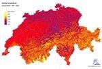 Globalstrahlung Schweiz | Die Globalstrahlung zeigt es: So sonnig könnte es für die Energiewende der Schweiz aussehen. Wenn die Eidgenossen bei der Volksabstimmung am 21. Mai nur wollen. - © Grafik: Meteonorm