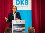 Julia Verlinden während der Eröffnungsrede der Rostock Wind von Eno Energy. - © Foto: Anne Zarncke