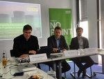 Pressekonferenz zur Vorstellung der Studie v.l.: Christoph Rasch, Politik und Kommunikation Greenpeace Energy, Nils Müller, Vorstand Greenpeace Energy, Fabian Huneke, Studienautor Energy Brainpool.