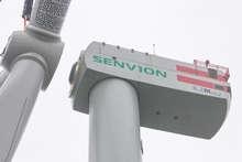 Windturbine 6.2M152 | Die auf dem Rotorblatt des Prototyps der 6.2M152-Anlage zu erkennenden Punkte stammen von einer Folie für Messungen. - © Senvion