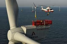 alpha ventus | Da war noch alles heil: eine M5000 im Windpark Alpha Ventus. - © Foto: alpha ventus