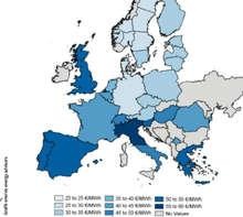 Europaweit verschiedene Marktpreise von Windstrom.