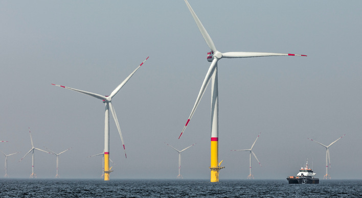 RWE-Park Arkona in der deutschen Ostsee. Der Konzern will auch im Nordosten der USA Offshore-Parks bauen.