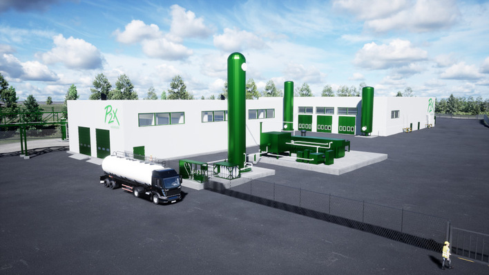 Der Elektrolyseur im finnischen Harjavalta wird 20 Megawatt überschüssigen Ökostrom für die Wasserstoffproduktion nutzen.