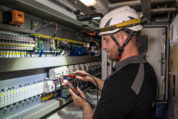 Wind-Serviceeinsatz im Windpark Gau-Bickelheim, Rheinland-Pfalz.