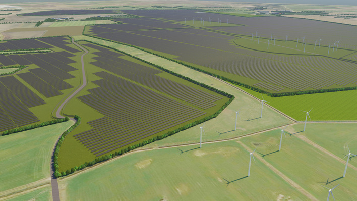 Visualisierung der geplanten Projekte in Dänemark.