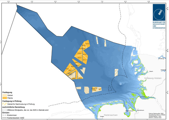 Ausschreibungsflächen in der Nordsee