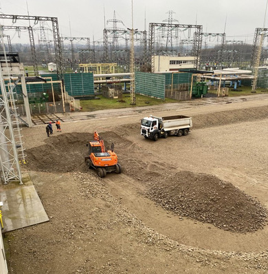 Das Power-to-Heat-Projekt mit einem Elektrodenheizkessel im Aufbau.