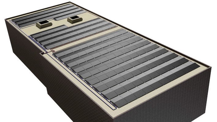 Für die Wärmeversorgung reicht es, nur einen Teil der Fläche mit PVT-Kollektoren zu belegen. Den Rest nutzt die Photovoltaik.