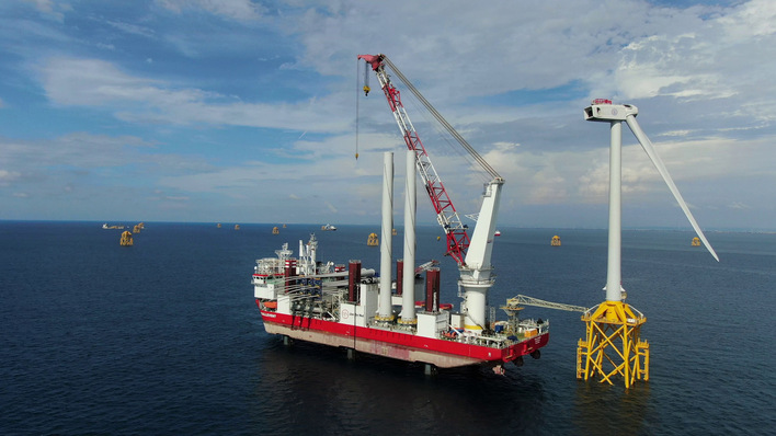 Eines der Anfangs- und Demonstrationsprojekte von Taiwan, TPC Offshore Wind Farm, mit 109 Megawatt