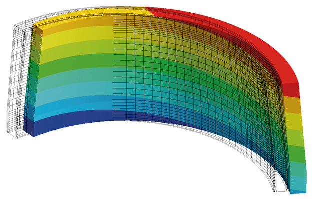 Verformungszustand des FEM-Sub-Modells eines Betonfertigteilsegmentes