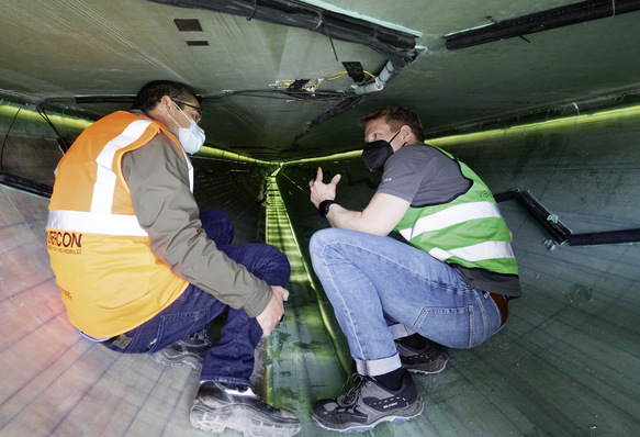 Entwickler der Windturbinenfirma Enercon und des Forschungsinstituts DLR testeten Spielarten der Blattprofile im Blattwurzelbereich (Symbolbild).