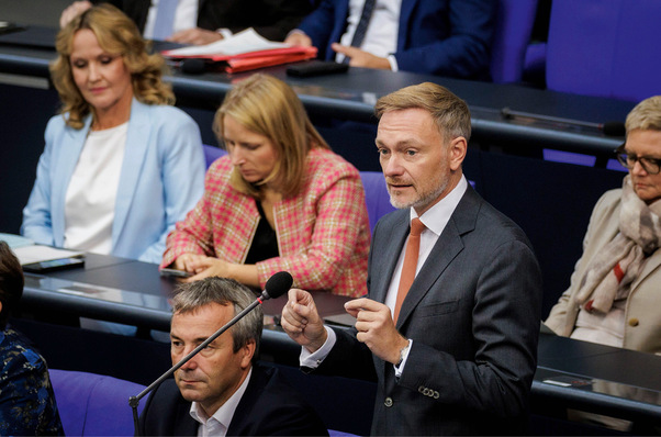 Christian Lindner (FDP), Ex-Bundesminister der Finanzen, bei Regierungsbefragung im September