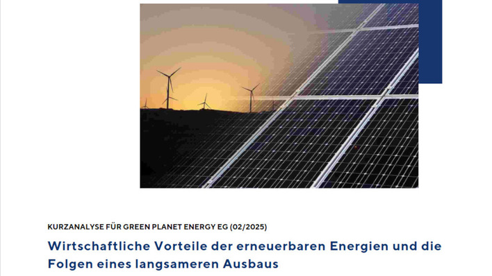 Die neue Studie zeigt, was es für die deutsche Wirtschaft bedeuten würde, wenn der Ausbau der Erneuerbaren um 25 Prozent eingekürzt wird.