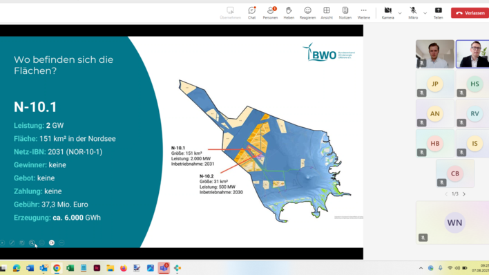 Online-Pressekonferenz des BWO. Stefan Thimm zeigt die nicht bezuschlagte Fläche N-10.1