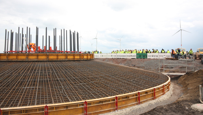 Repoweringprojekt Gevensleben der Landwind-Gruppe. Guss der Fundamente und öffentliche Besichtigung, 2023