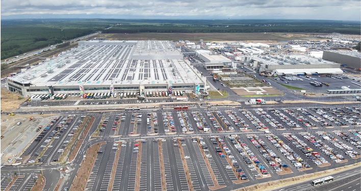 Gigafactory von E-Autobauer Tesla im brandenburgischen Grünheide