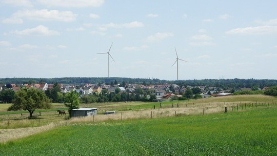 Abbildung Windpark Höhlerberg zwischen Lich, Fernwald und Pohlheim (Deutschland).