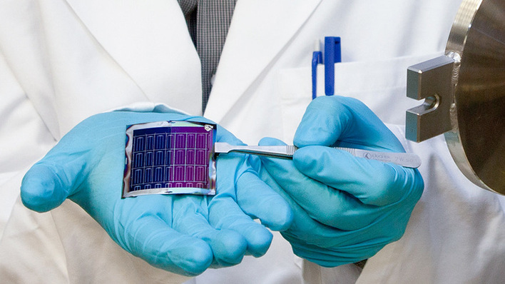 Mit solchen CIGS-Solarzellen hat das Empa Wirkungsgradrekorde aufgestellt. Doch das nützt nichts, wenn die Technologie nicht den Weg in den Massenmarkt findet.