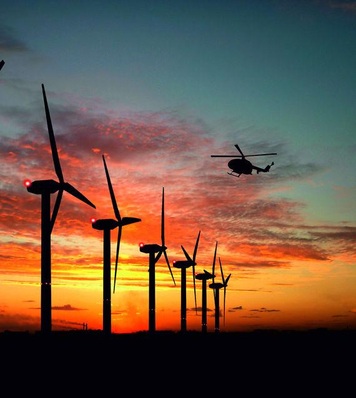 Die Lichter der Windenergieanlagen blinken nur noch, wenn sich ein Luftfahrzeug nähert.