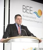 Wirtschaftsminister Gabriel beim BEE-Neujahrsempfang 2014 in Berlin.