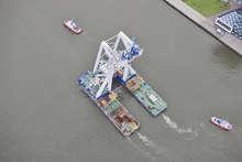 Van Oord Schiff Svanen | Mit dem Spezialschiff Svanen wird Van Oord die Monopiles und die Transition Pieces für Arkona errichten.