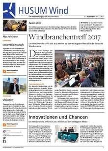 Zur HUSUM Wind liefert die Redaktion von ERNEUERBARE ENERGIEN zusammen mit der Messe HUSUM eine tägliche Messezeitung.