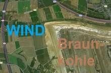 Flächen-Nutzungsbeispiel Wind und Braunkohle