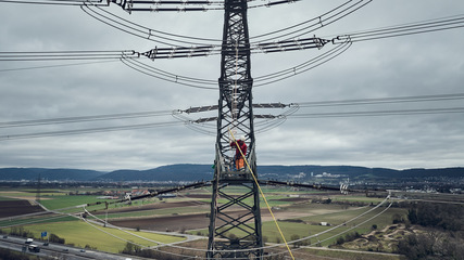 HGÜ-Ultranet-Leitung von NRW nach Bawü im Abschnitt von Mannheim nach Philippsburg.