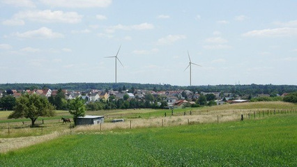 Abbildung Windpark Höhlerberg zwischen Lich, Fernwald und Pohlheim (Deutschland).