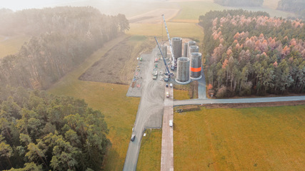 Entstehender Windpark Weißenbrunn